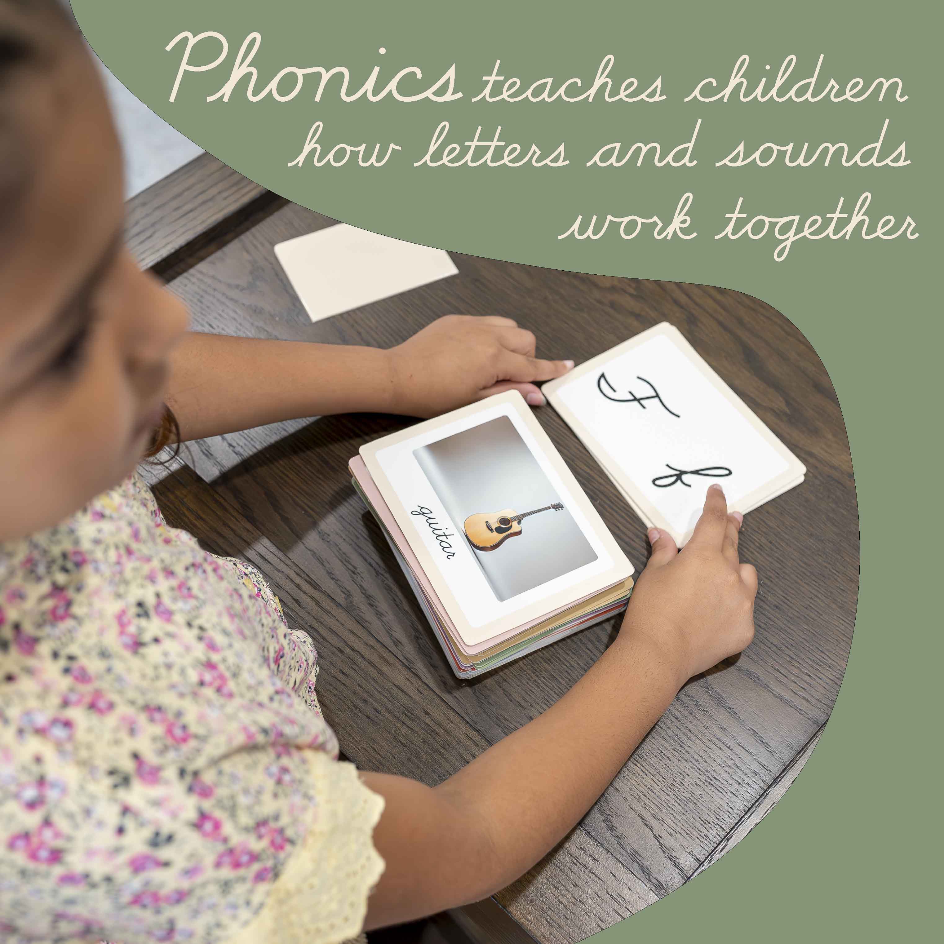 Phonics Cursive Alphabet Flash Cards by Maritas