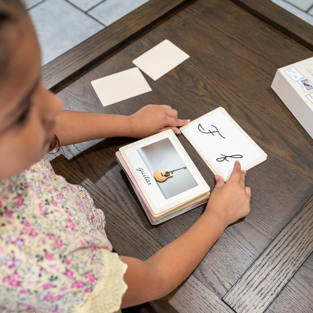 Phonics Cursive Alphabet Flash Cards by Maritas