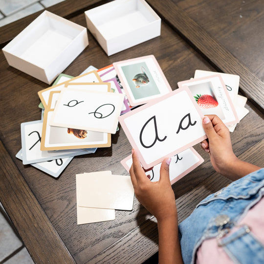 Phonics Cursive Alphabet Flash Cards by Maritas