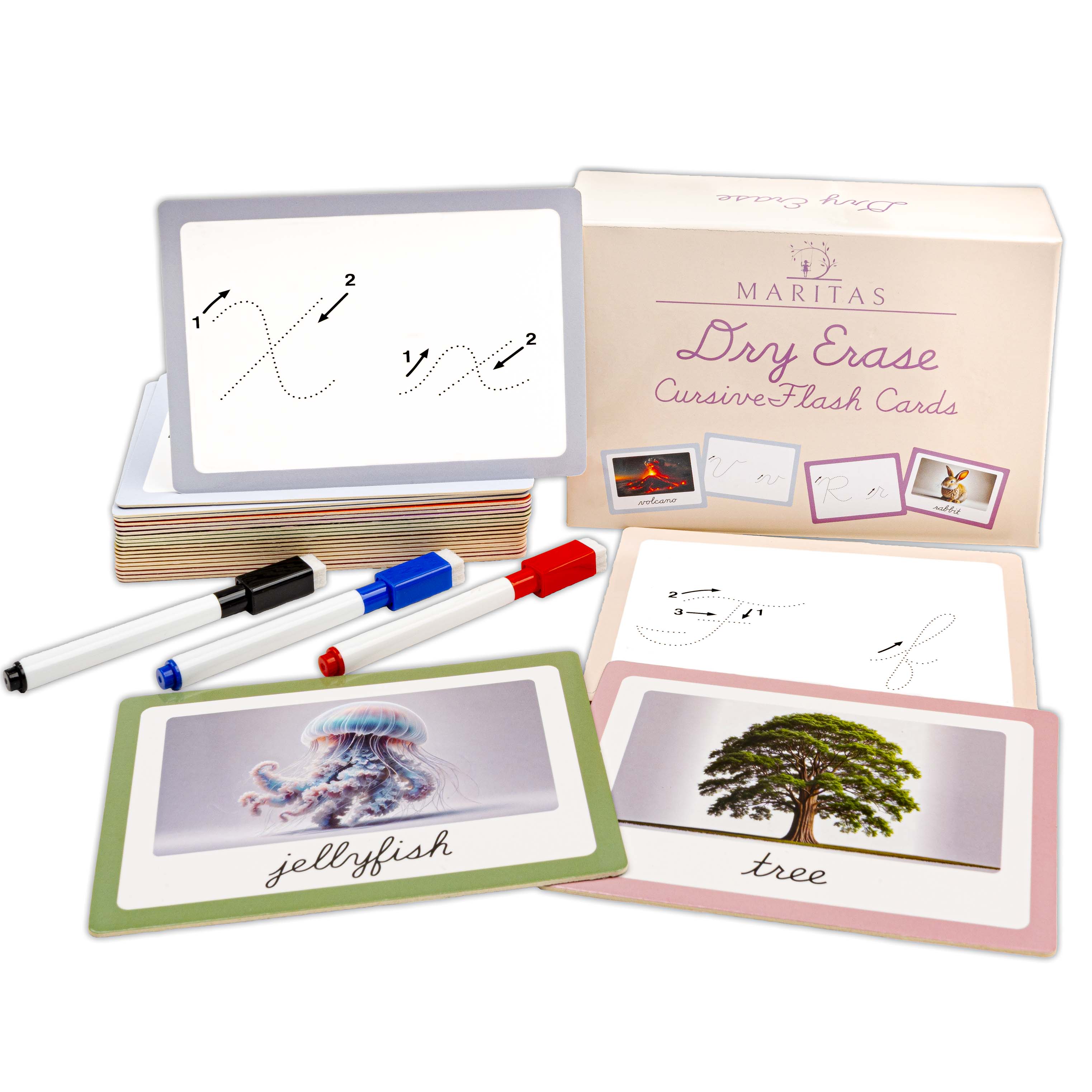 Dry Erase Cursive Alphabet Flash Cards by Marita’s