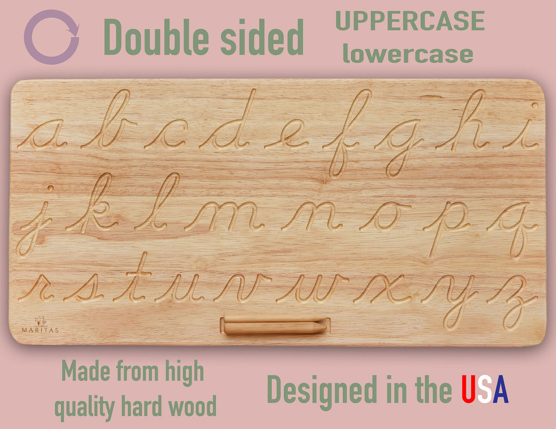 Montessori Cursive Alphabet Tracing Board