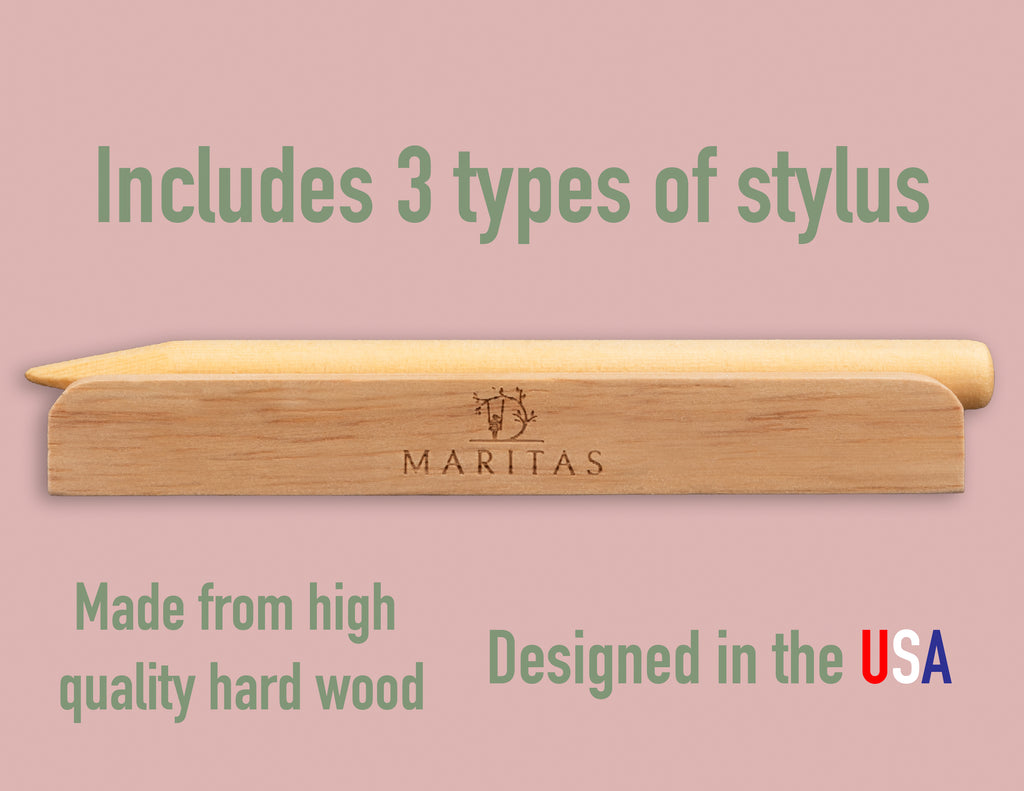 Wooden Stylus Writing Sticks with Holder