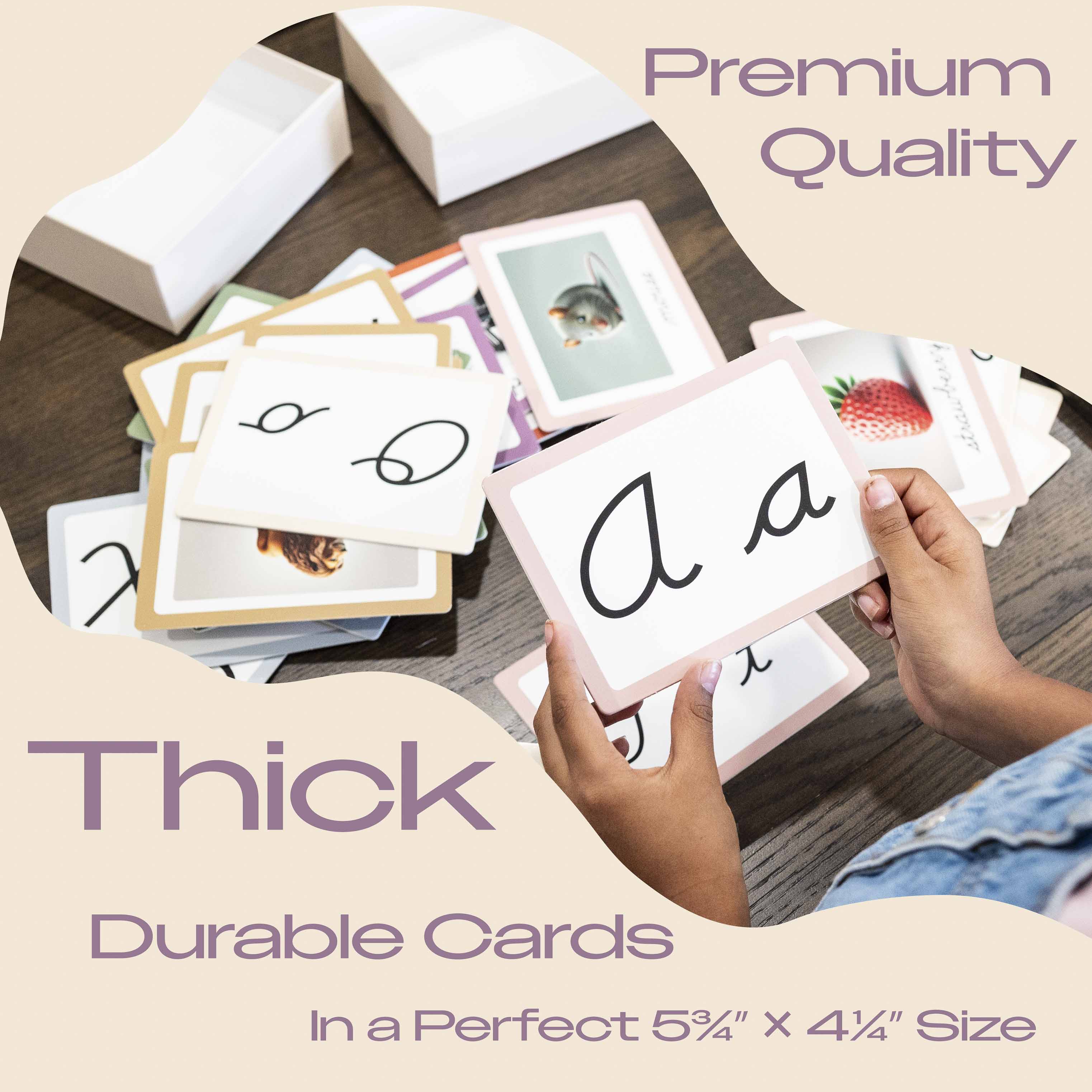 Phonics Cursive Alphabet Flash Cards by Maritas