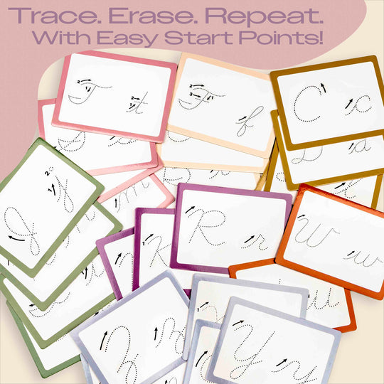 Dry Erase Cursive Alphabet Flash Cards by Marita’s