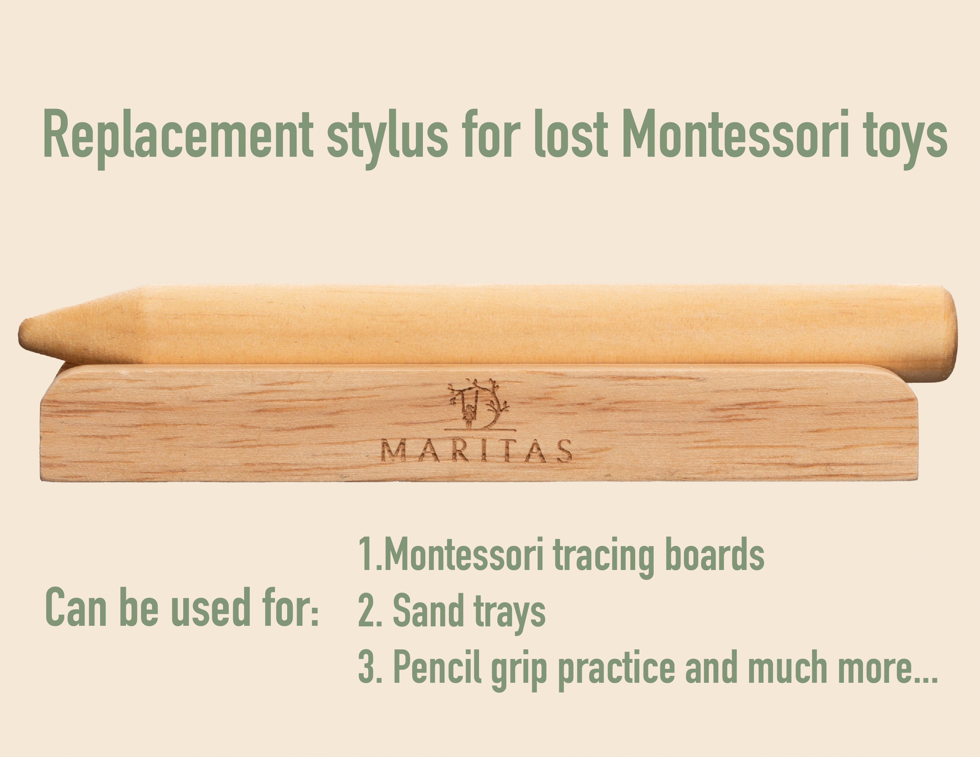 Wooden Stylus Writing Sticks with Holder